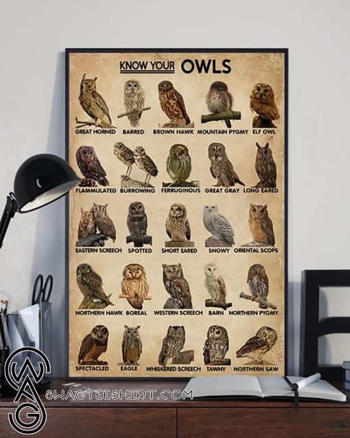 Know your owls poster