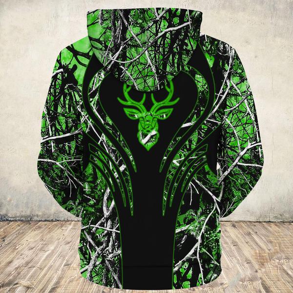 Love deer green all over print hoodie 1