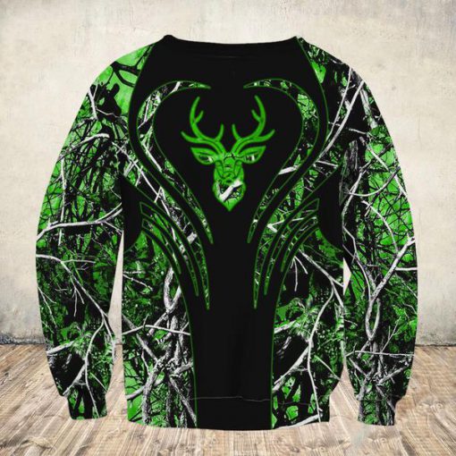 Love deer green all over print sweatshirt 1
