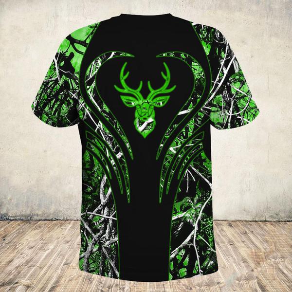 Love deer green all over print tshirt 1