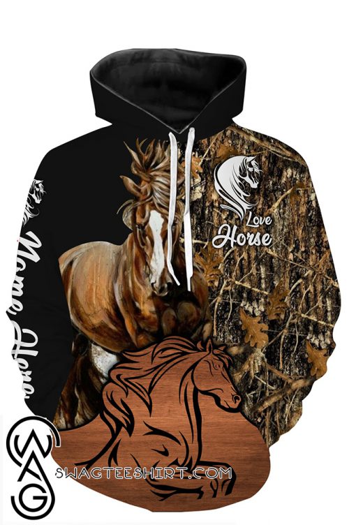 Love horse personalized full printing hoodie