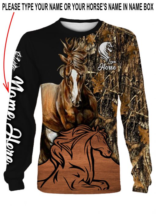 Love horse personalized full printing sweatshirt