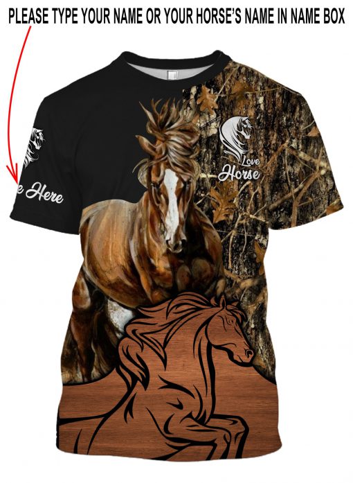 Love horse personalized full printing tshirt