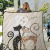 Love l'amour two cats quilt