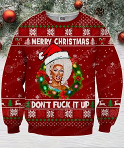 Merry christmas don't fuck it up rupaul's drag race ugly christmas sweater 4