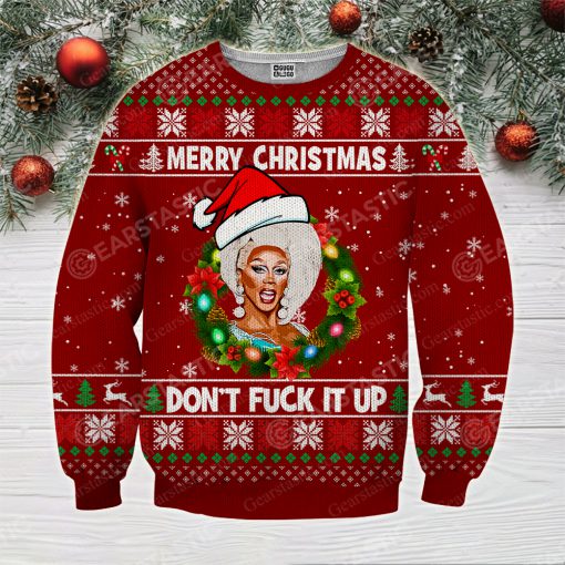 Merry christmas don't fuck it up rupaul's drag race ugly christmas sweater 4