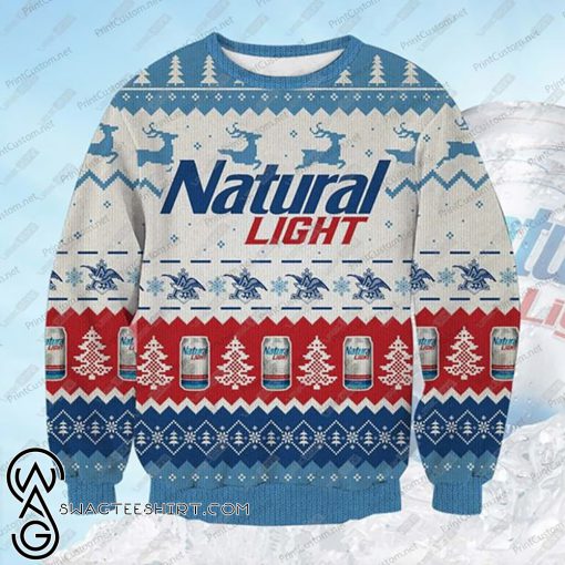 Natural light beer full printing ugly christmas sweater