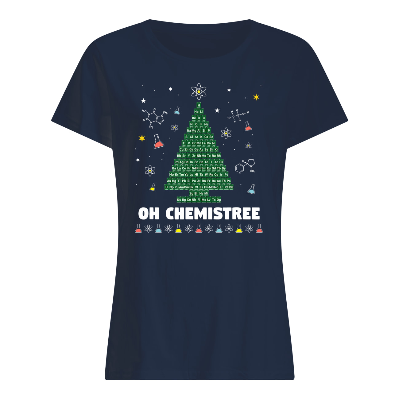 Oh chemistree christmas tree womens shirt