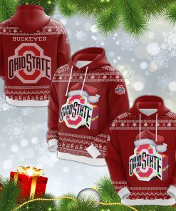 Ohio state buckeyes all over print ugly christmas hoodie 1