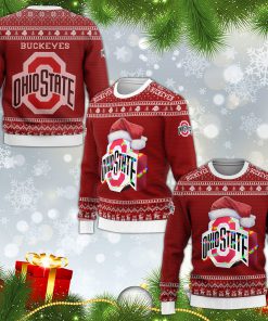 Ohio state buckeyes all over print ugly christmas sweater