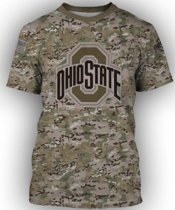 Ohio state buckeyes camo style all over print tshirt