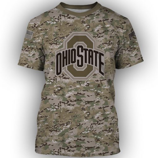 Ohio state buckeyes camo style all over print tshirt