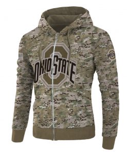 Ohio state buckeyes camo style all over print zip hoodie