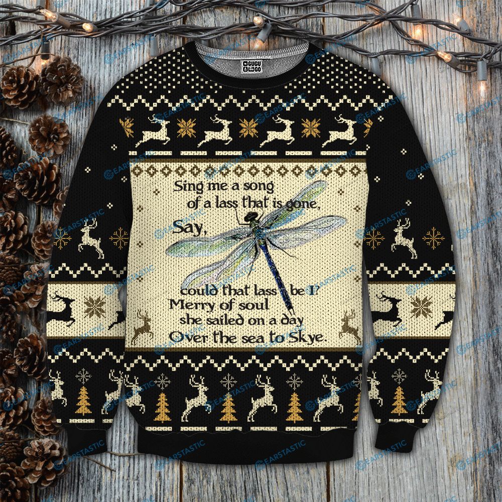 Outlander sing me a song dragonfly full printing ugly christmas sweater 1