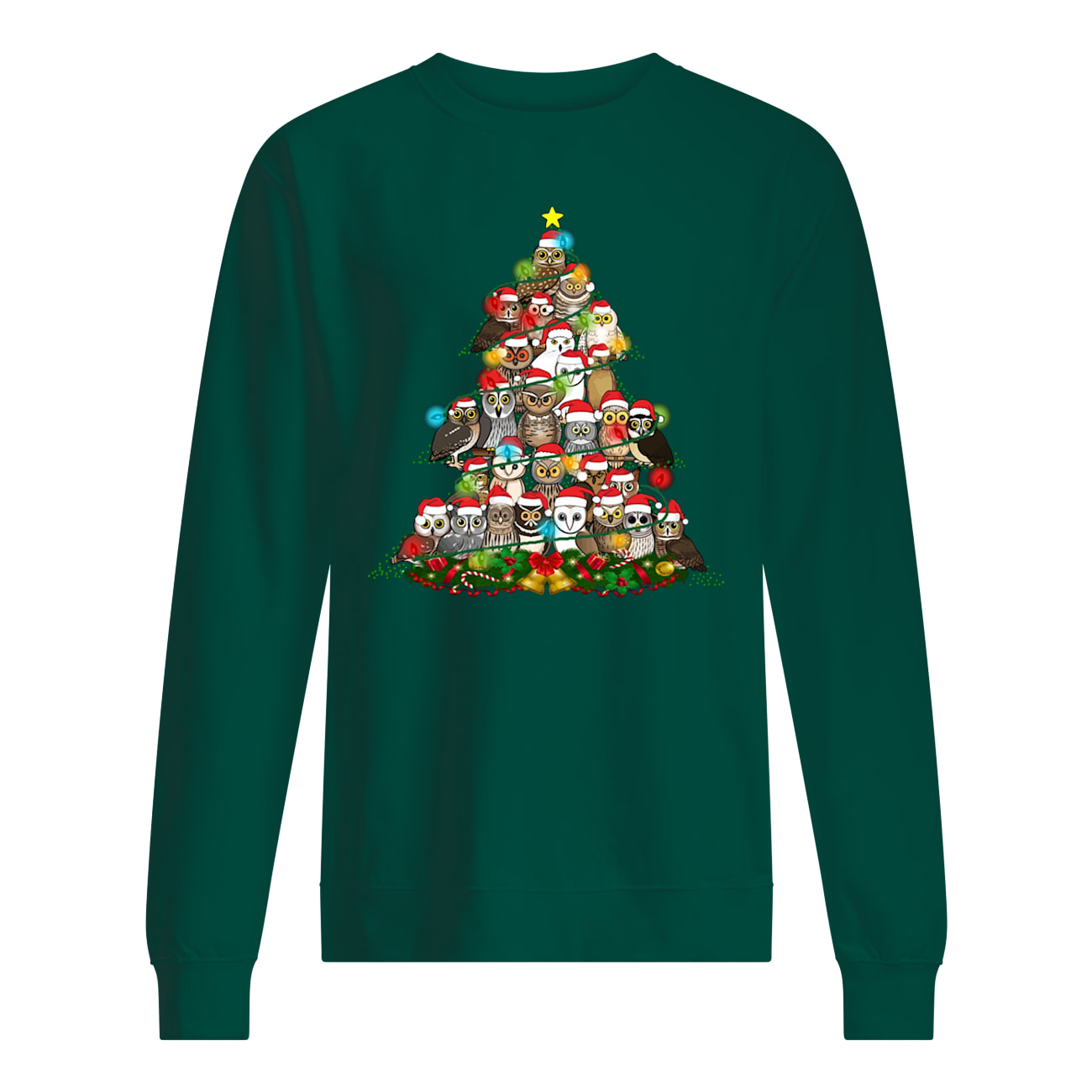 Owl christmas tree sweatshirt