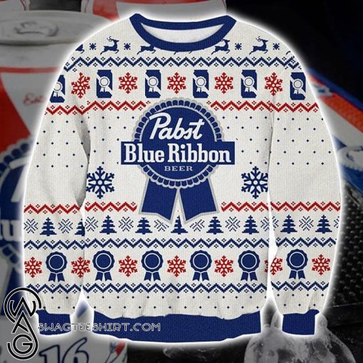 Pabst blue ribbon full printing ugly christmas sweater