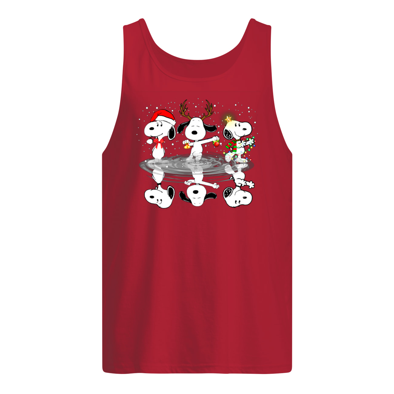 Peanuts snoopy water reflection mirror christmas tank top