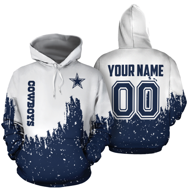 Personalized name and number dallas cowboys galaxy all over print hoodie 1