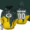 Personalized name and number green bay packers all over print shirt