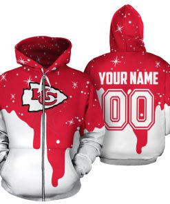 Personalized name and number kansas city chiefs all over print zip hoodie 1