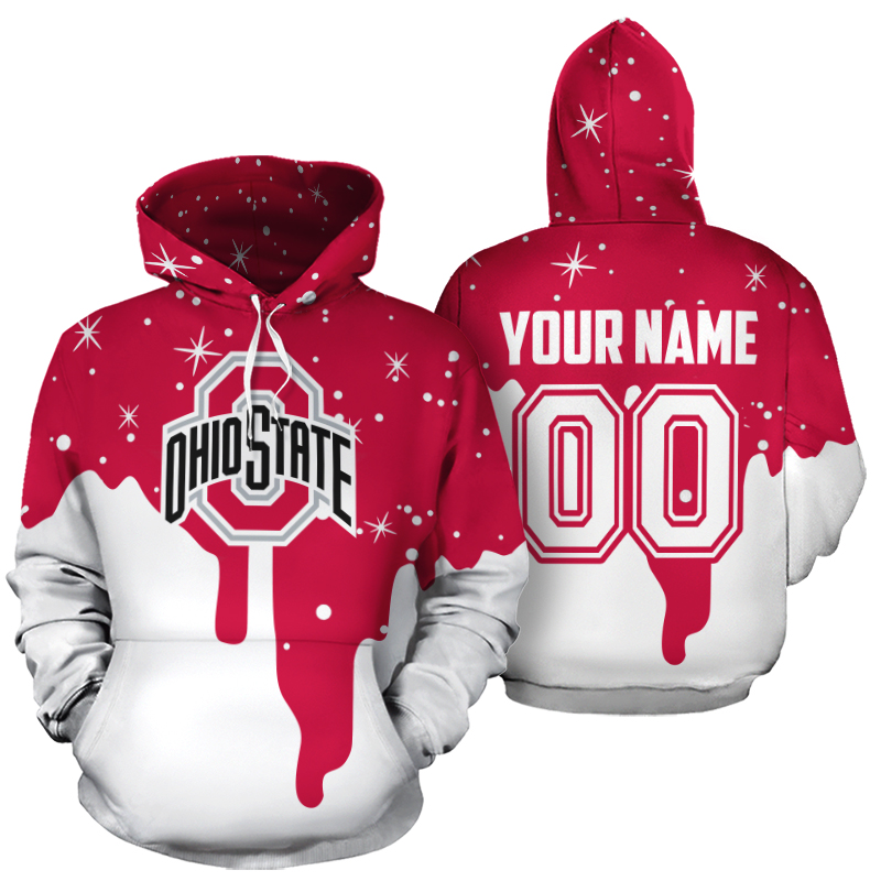 Personalized name and number ohio state buckeyes all over print hoodie 1