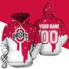 Personalized name and number ohio state buckeyes all over print shirt