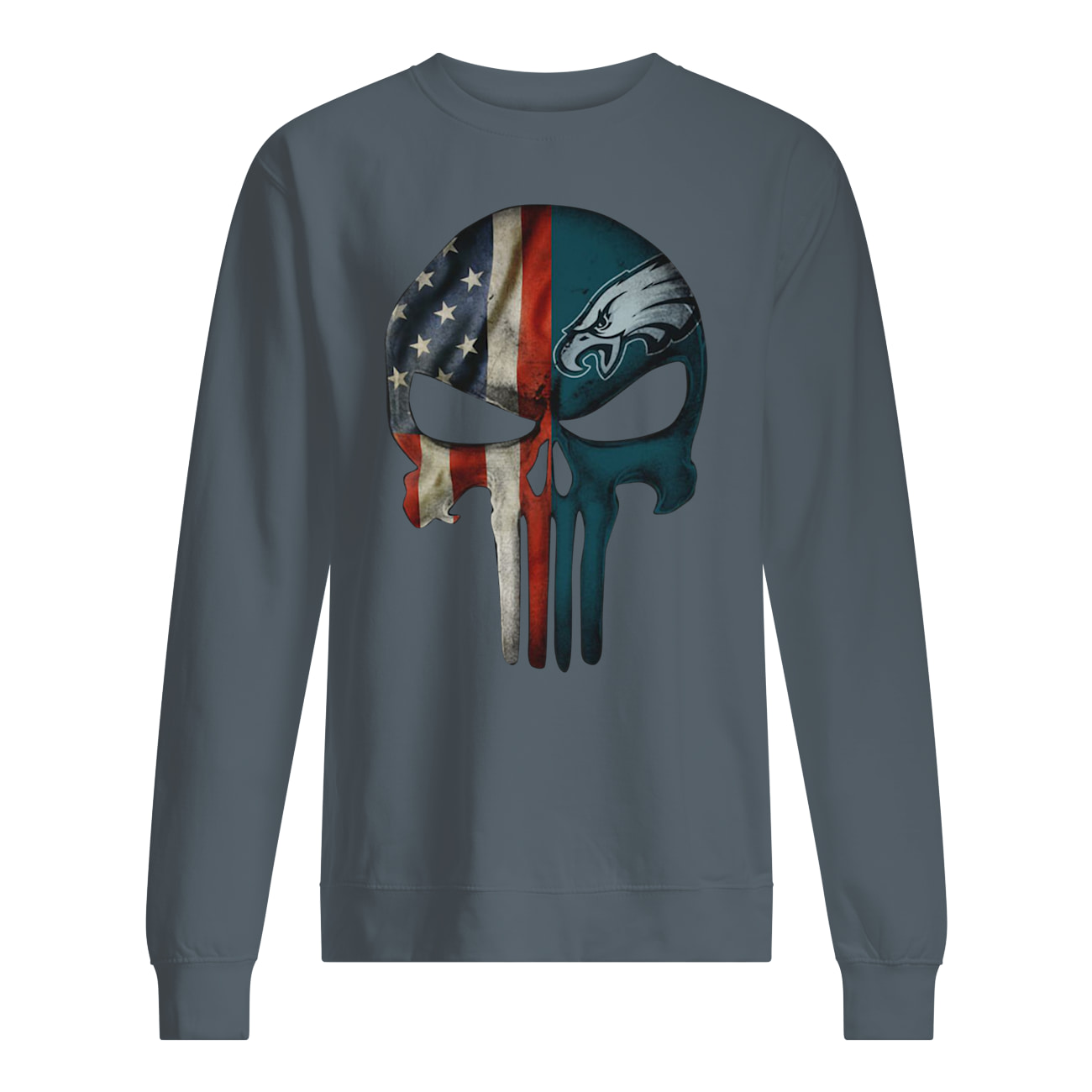 Philadelphia eagles american flag punisher skull sweatshirt