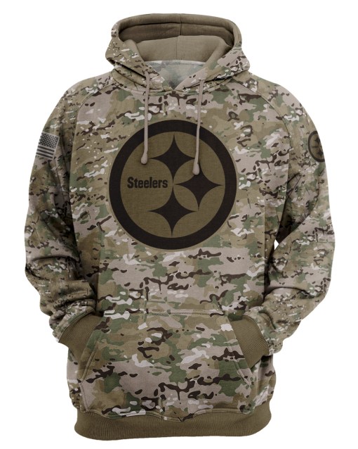 Pittsburgh steelers camo style all over print hoodie 1
