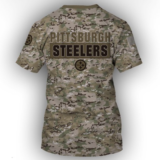Pittsburgh steelers camo style all over print tshirt 1