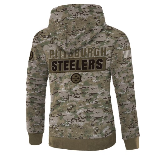 Pittsburgh steelers camo style all over print zip hoodie 1