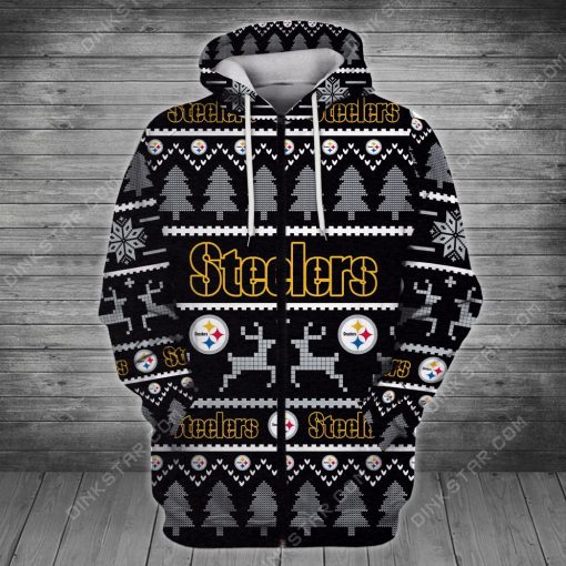 Pittsburgh steelers full printing zip hoodie