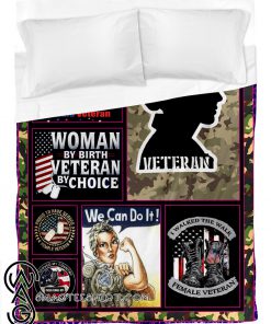 Proud female veteran fleece blanket