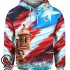 Puerto rico symbols full printing hoodie