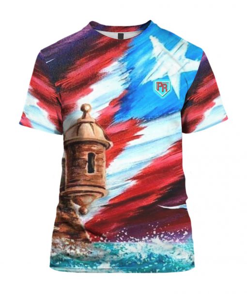 Puerto rico symbols full printing tshirt