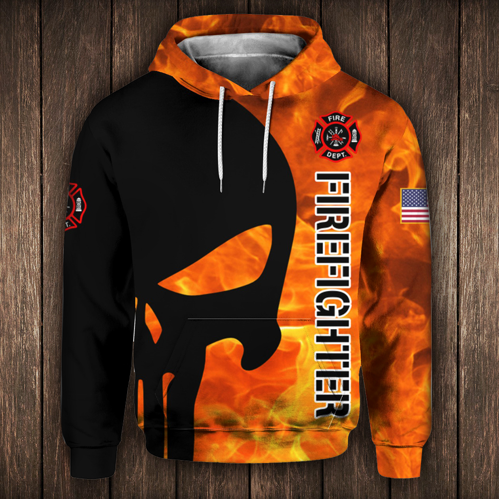 Punisher firefighter full printing hoodie 2