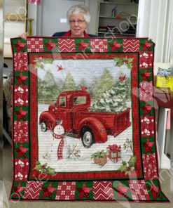 Red truck christmas blanket 1