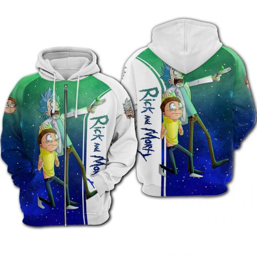 Rick and morty galaxy all over printed zip hoodie 1