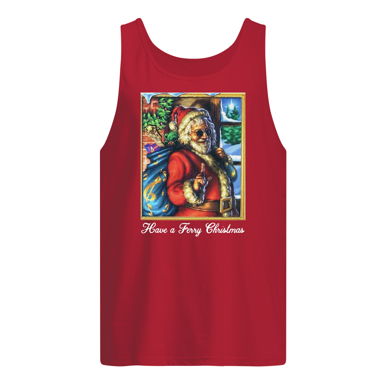 Santa claus have a ferry christmas tank top
