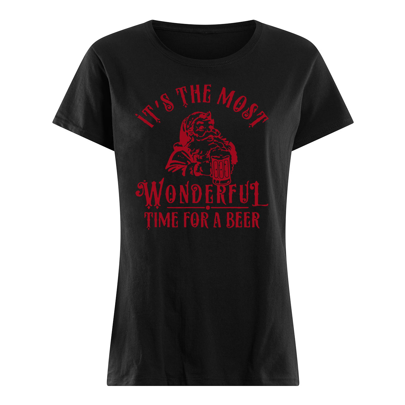 Santa claus it's the most wonderful time for a beer womens shirt