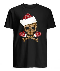 Santa skull leopard christmas mens shirt