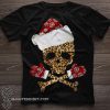 Santa skull leopard christmas shirt