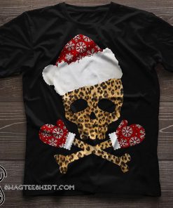 Santa skull leopard christmas shirt