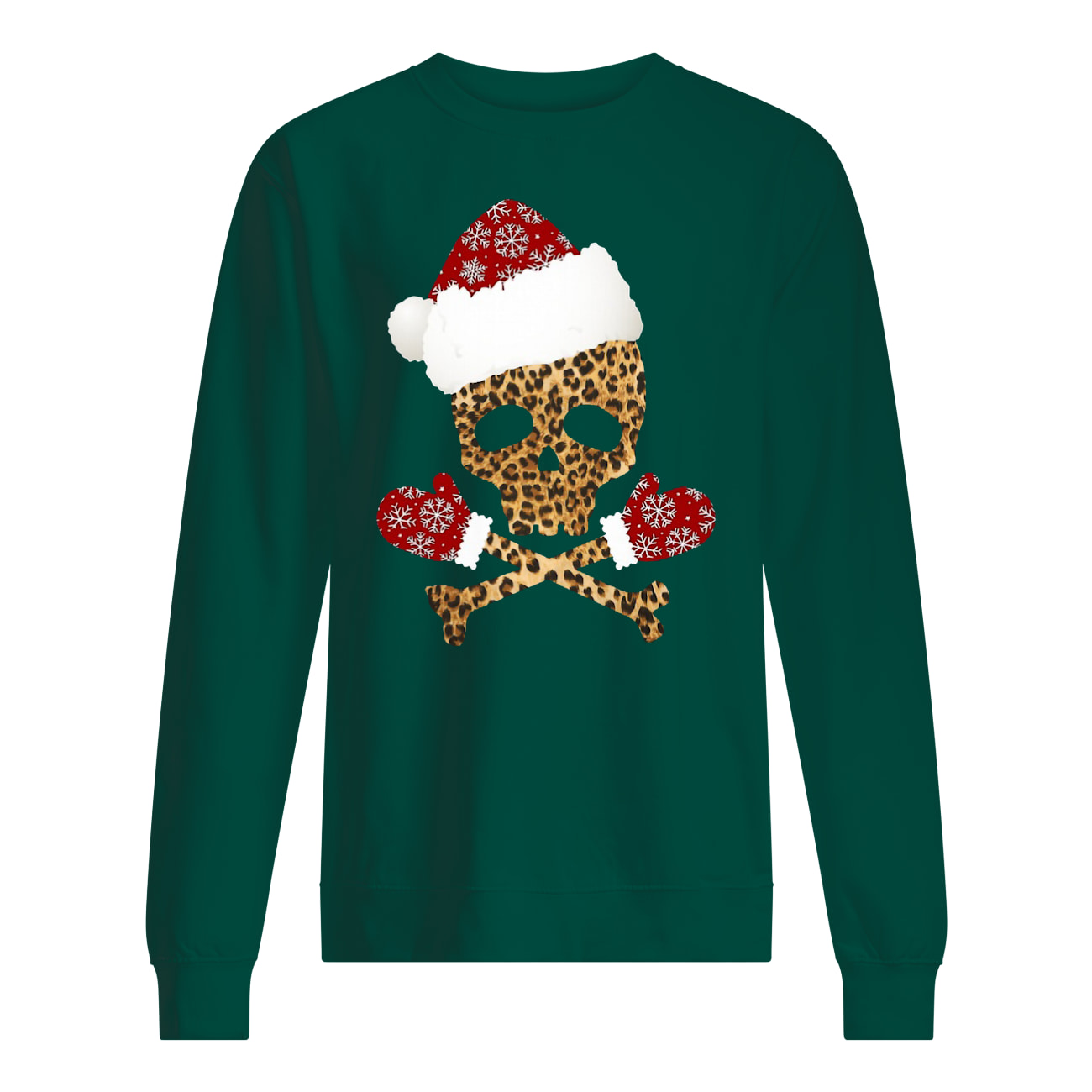Santa skull leopard christmas sweatshirt