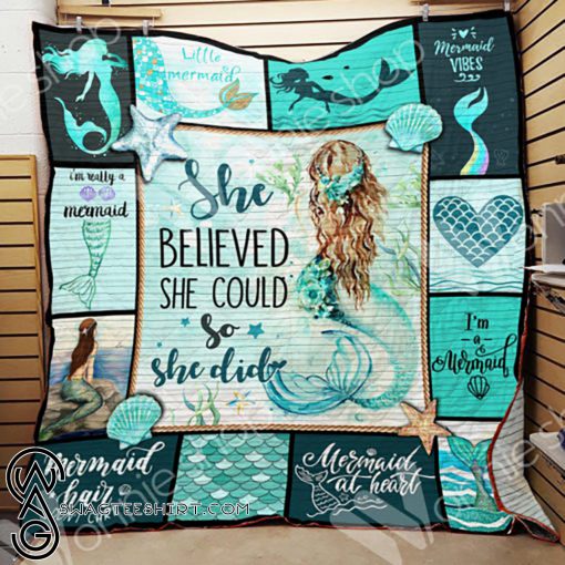 She believed she could so she did mermaid blanket