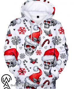 Skull christmas full printing hoodie