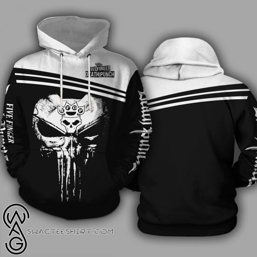 Skull five finger death punch all over print hoodie