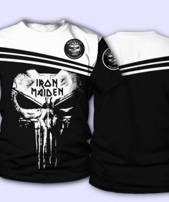 Skull iron maiden all over printed tshirt
