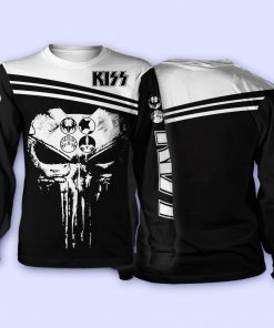 Skull kiss band all over print sweatshirt