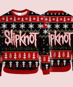 Slipknot knitting pattern all over print sweater - red