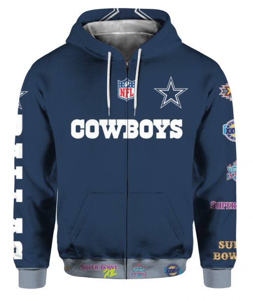 Stand for the flag kneel for the cross dallas cowboys all over print zip hoodie